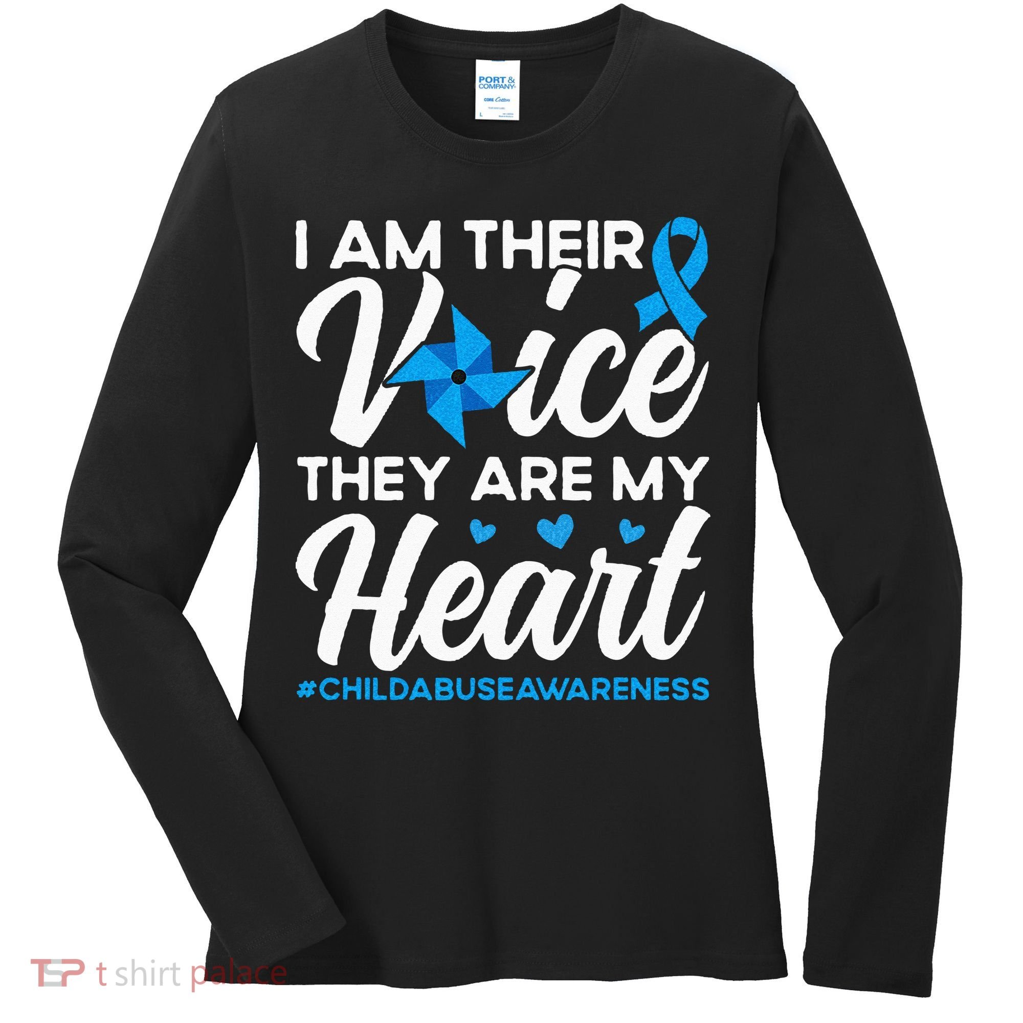 Im Their Voice Child Abuse Prevention Awareness Month Women's Long Sleeve Shirt