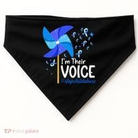 Im Their Voice Pinwheel Child Abuse Prevention Awareness USA-Made Doggie Bandana thumb 0