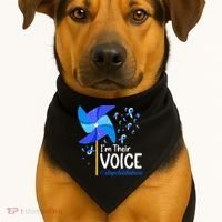 Im Their Voice Pinwheel Child Abuse Prevention Awareness USA-Made Doggie Bandana thumb 1