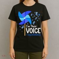 Im Their Voice Pinwheel Child Abuse Prevention Awareness T-Shirt thumb 4
