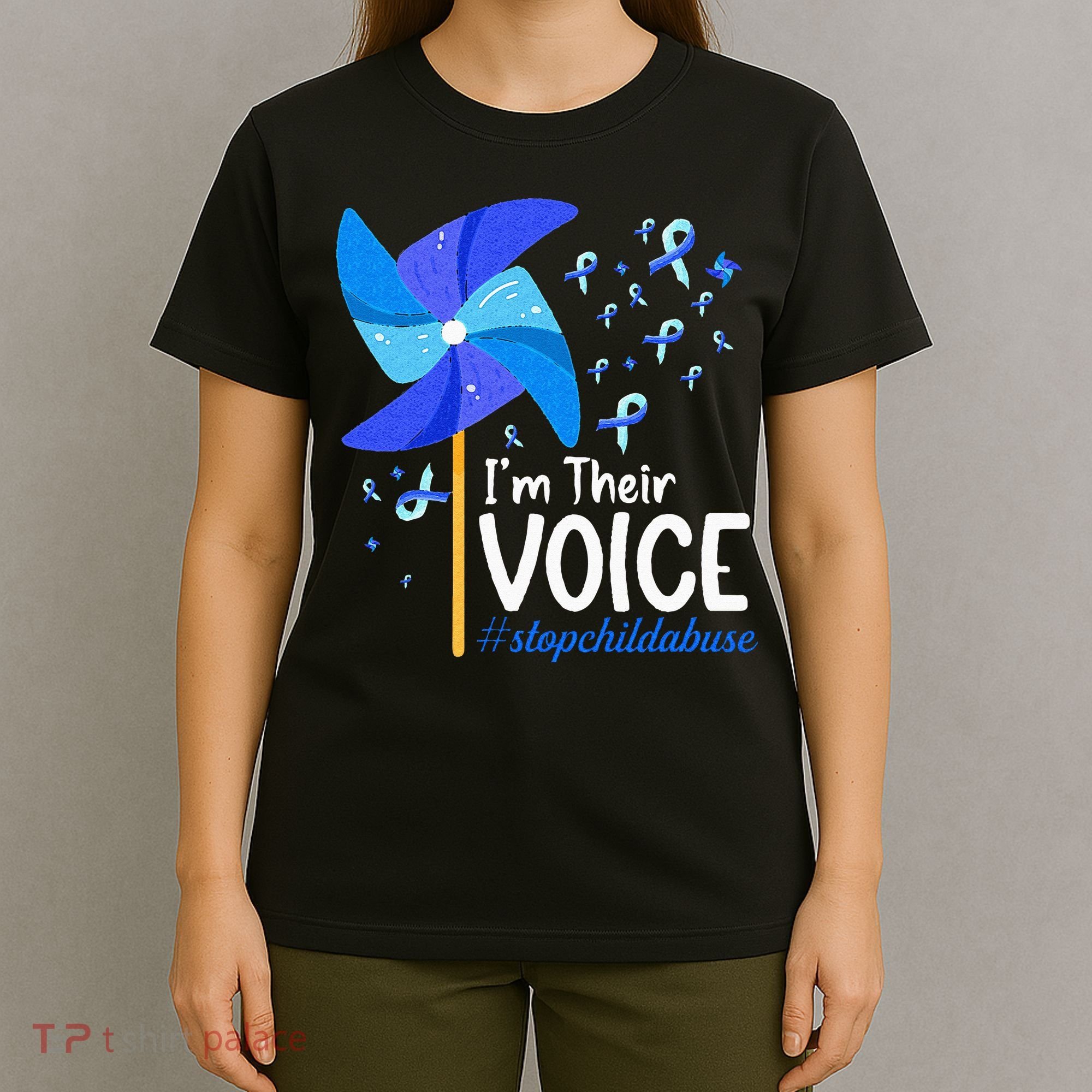 Im Their Voice Pinwheel Child Abuse Prevention Awareness T-Shirt