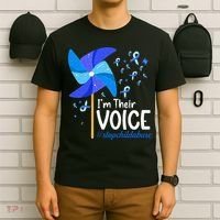 Im Their Voice Pinwheel Child Abuse Prevention Awareness T-Shirt thumb 6