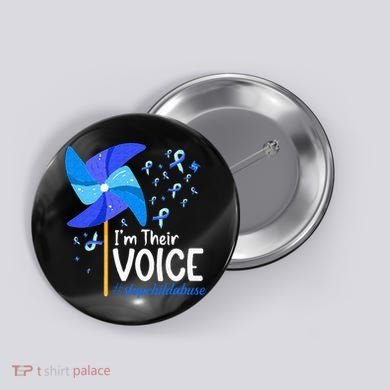 Im Their Voice Pinwheel Child Abuse Prevention Awareness Button
