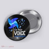 Im Their Voice Pinwheel Child Abuse Prevention Awareness Button thumb 0