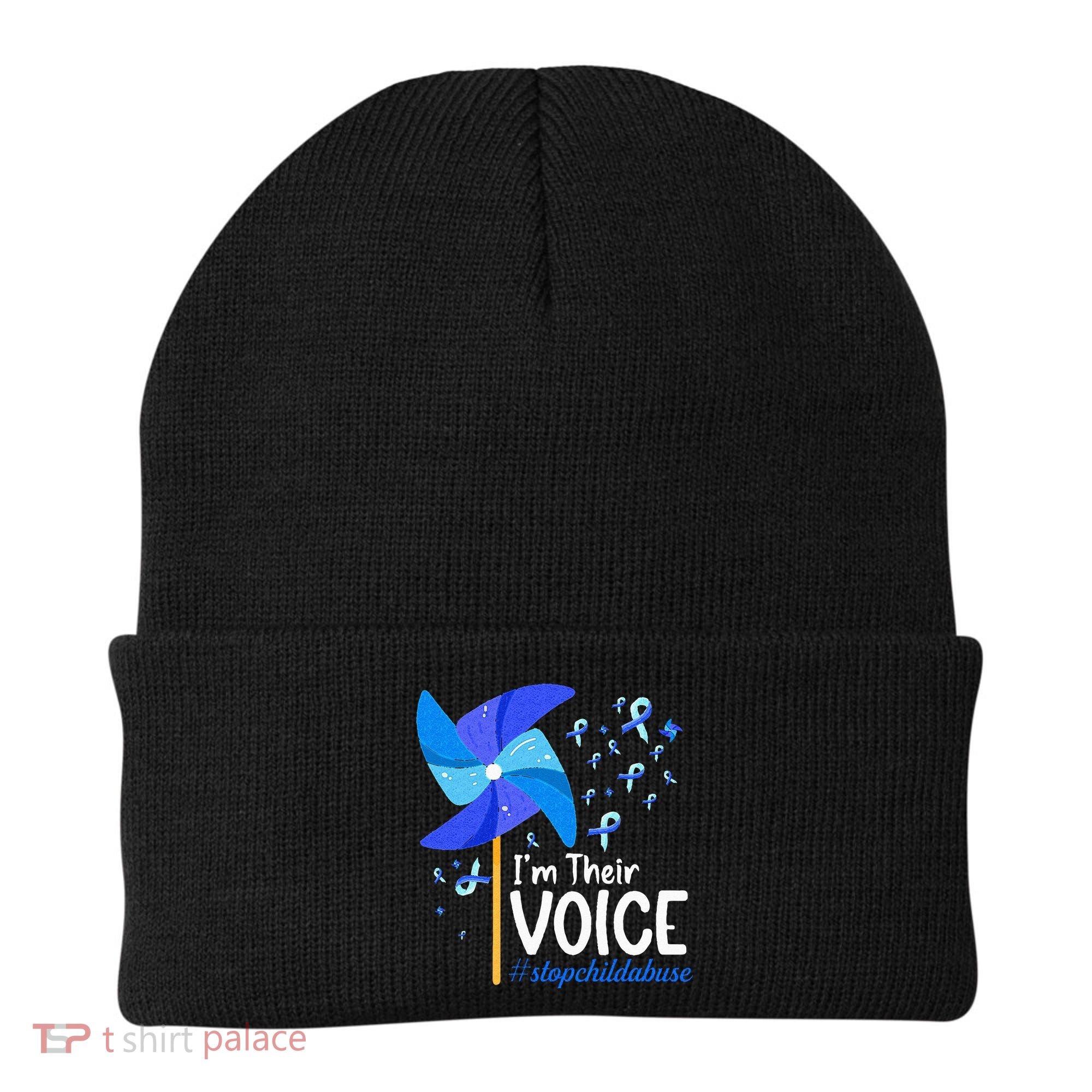 Im Their Voice Pinwheel Child Abuse Prevention Awareness Beanie
