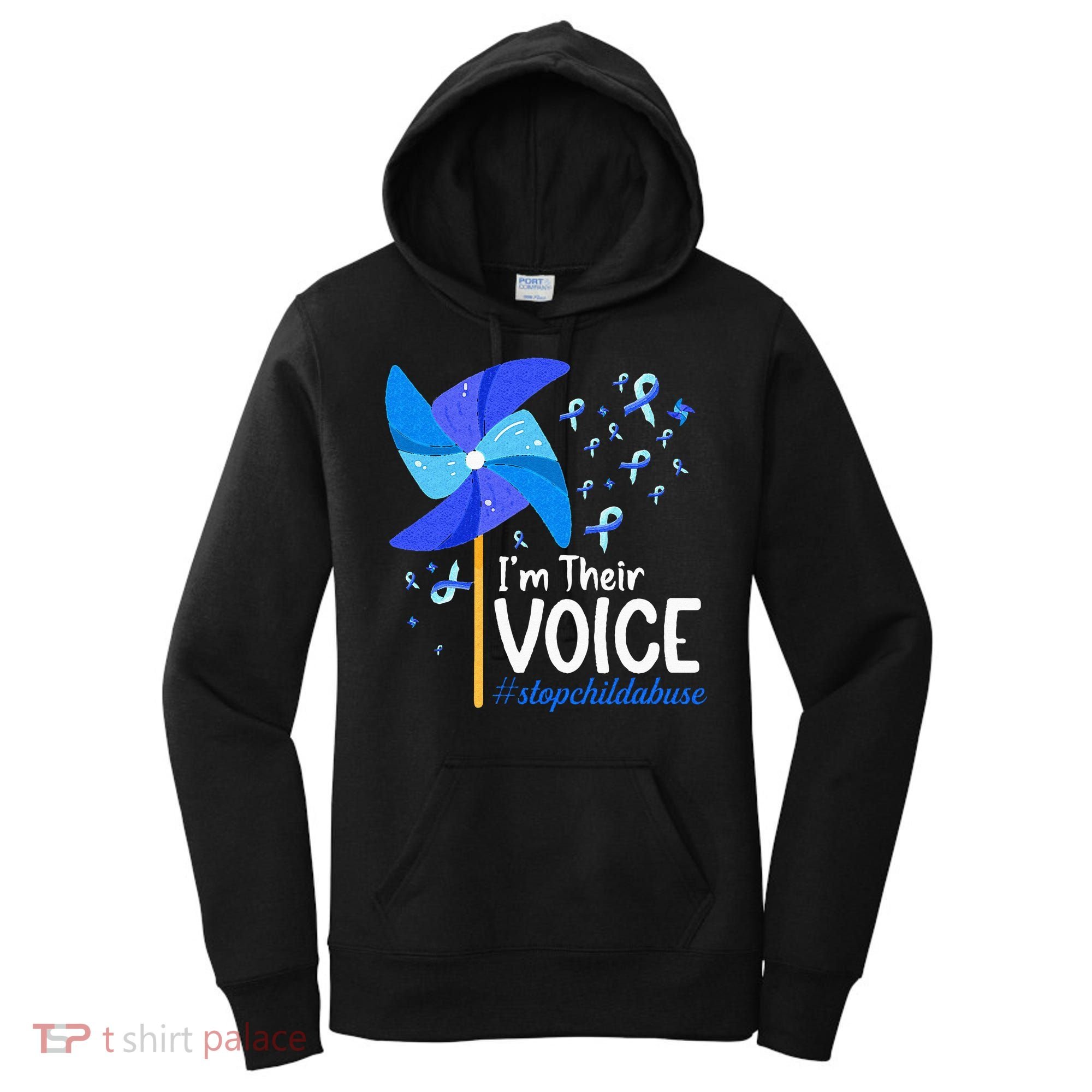 Im Their Voice Pinwheel Child Abuse Prevention Awareness Women's Hoodie