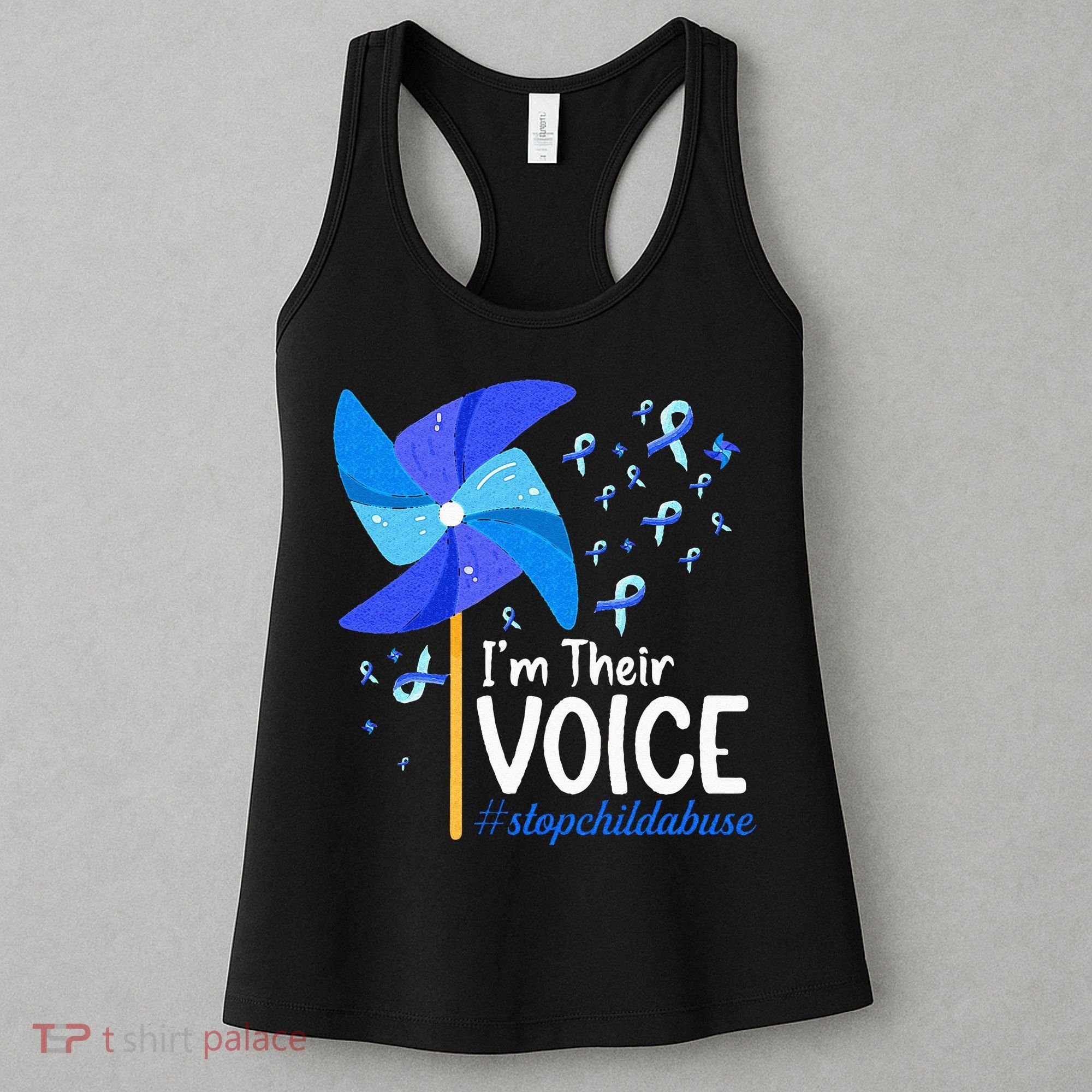 Im Their Voice Pinwheel Child Abuse Prevention Awareness Women's Tank Top