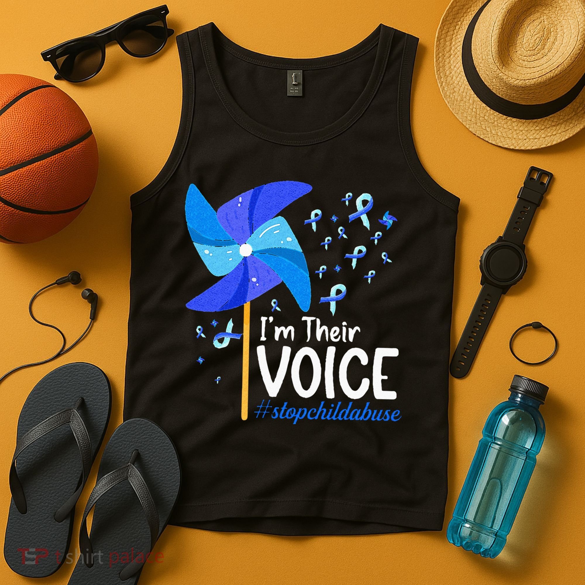 Im Their Voice Pinwheel Child Abuse Prevention Awareness Tank Top
