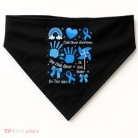 Im Their Voice Child Abuse Awareness Pinwheel Coquette Bow USA-Made Doggie Bandana thumb 0
