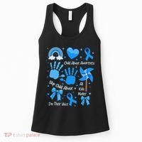 Im Their Voice Child Abuse Awareness Pinwheel Coquette Bow Women's Tank Top thumb 0