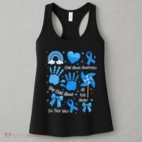 Im Their Voice Child Abuse Awareness Pinwheel Coquette Bow Women's Tank Top thumb 3