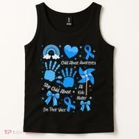 Im Their Voice Child Abuse Awareness Pinwheel Coquette Bow Tank Top thumb 2