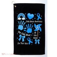 Im Their Voice Child Abuse Awareness Pinwheel Coquette Bow Golf Towel thumb 0