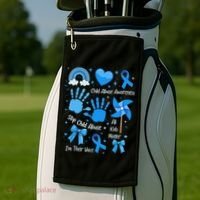 Im Their Voice Child Abuse Awareness Pinwheel Coquette Bow Golf Towel thumb 2