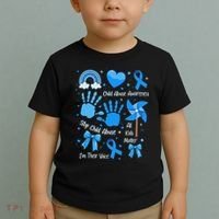 Im Their Voice Child Abuse Awareness Pinwheel Coquette Bow Toddler T-Shirt thumb 2