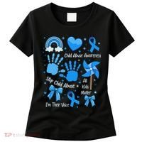 Im Their Voice Child Abuse Awareness Pinwheel Coquette Bow Women's T-Shirt thumb 0