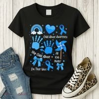 Im Their Voice Child Abuse Awareness Pinwheel Coquette Bow Women's T-Shirt thumb 3