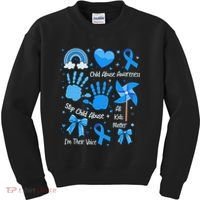 Im Their Voice Child Abuse Awareness Pinwheel Coquette Bow Kids Sweatshirt thumb 0