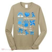 Im Their Voice Child Abuse Awareness Pinwheel Coquette Bow Long Sleeve Shirt thumb 0