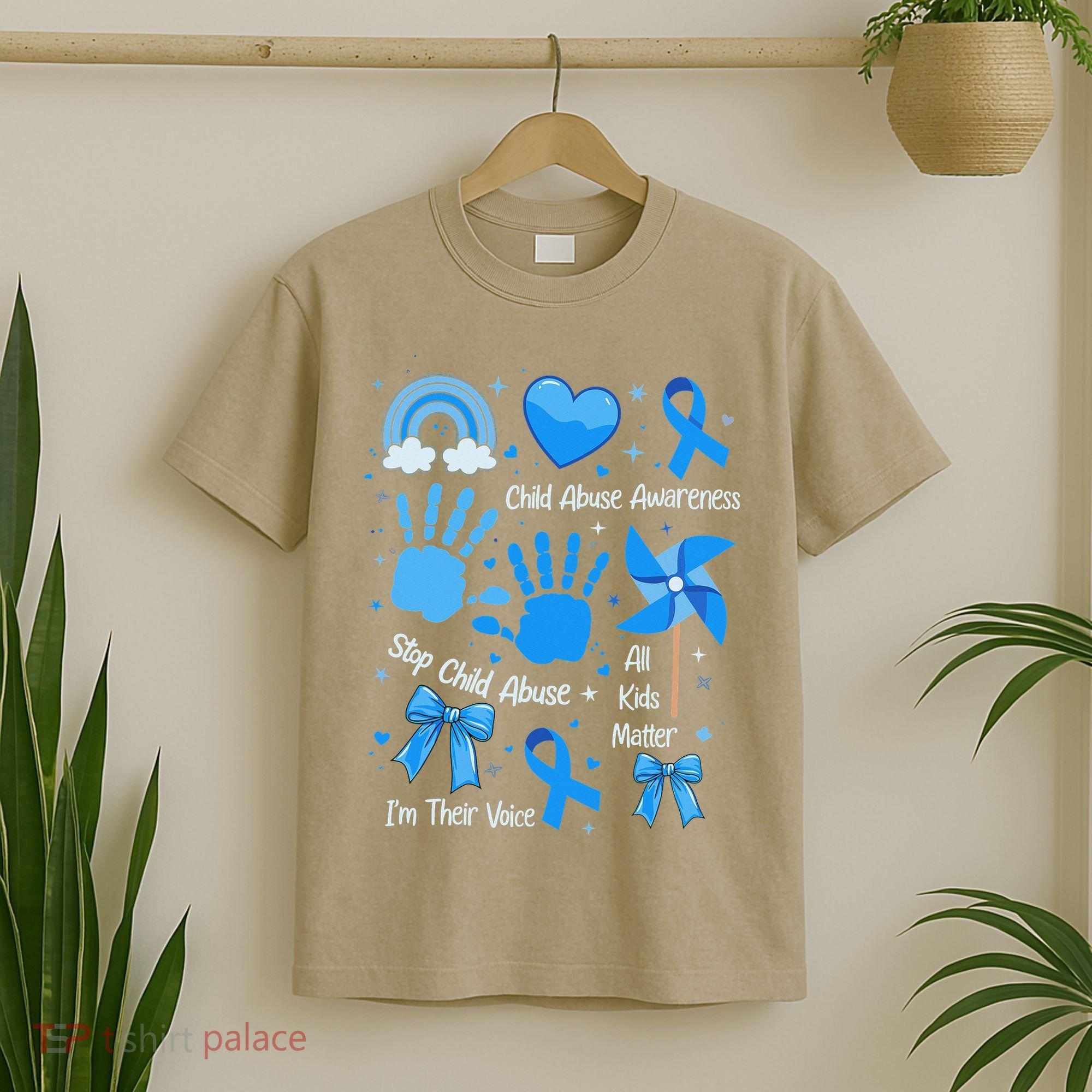 Im Their Voice Child Abuse Awareness Pinwheel Coquette Bow T-Shirt