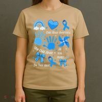 Im Their Voice Child Abuse Awareness Pinwheel Coquette Bow T-Shirt thumb 4