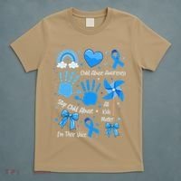 Im Their Voice Child Abuse Awareness Pinwheel Coquette Bow T-Shirt thumb 5