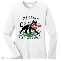 Ill Tread Wherever I Want Cat Ladies For Kamala Madam Women's Long Sleeve Shirt thumb 0
