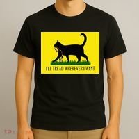 ILl Tread Wherever I Want Childless Cat Lady For Kamala T-Shirt thumb 3