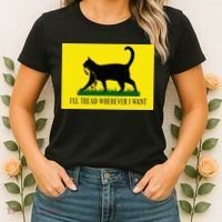 ILl Tread Wherever I Want Childless Cat Lady For Kamala Women's T-Shirt thumb 2