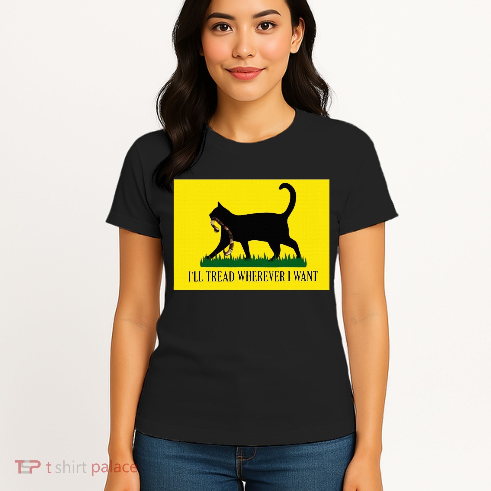 ILl Tread Wherever I Want Childless Cat Lady For Kamala Women's T-Shirt