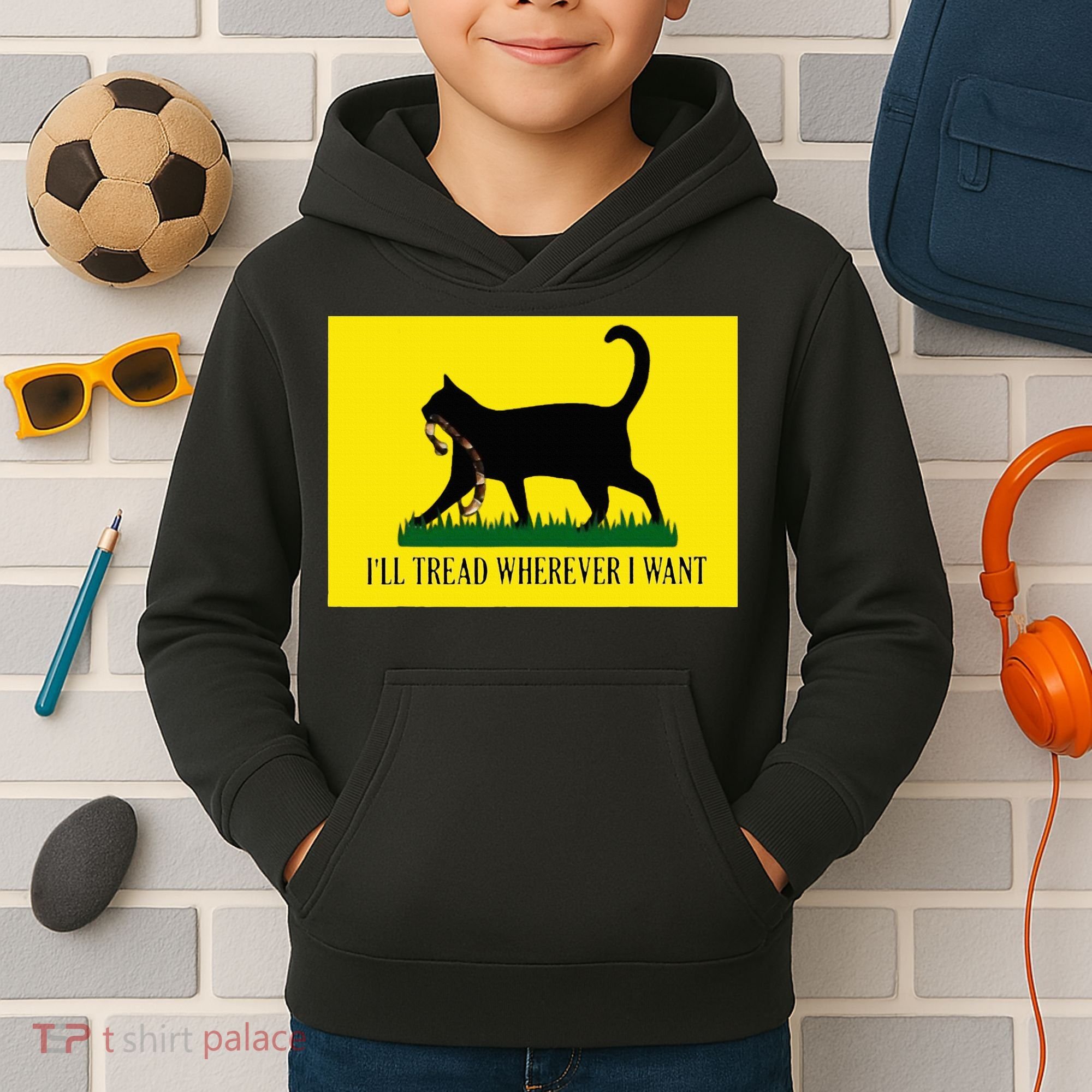 ILl Tread Wherever I Want Childless Cat Lady For Kamala Kids Hoodie