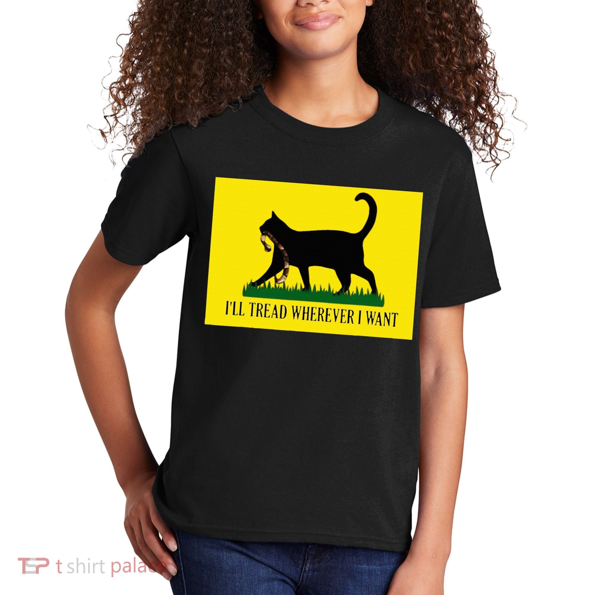 ILl Tread Wherever I Want Childless Cat Lady For Kamala Kids T-Shirt