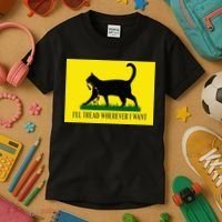 ILl Tread Wherever I Want Childless Cat Lady For Kamala Kids T-Shirt thumb 3
