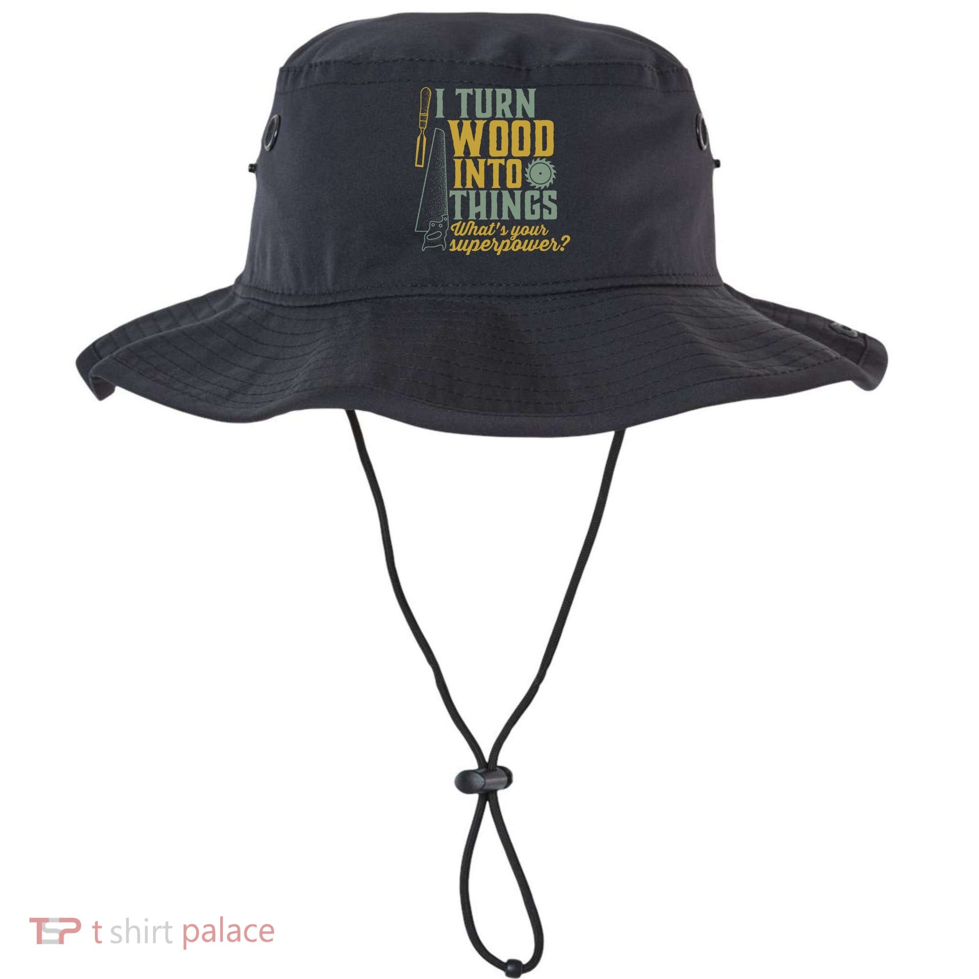 I Turn Wood Into Things Funny Woodworker Carpenter Gift Bucket Hat