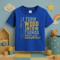 I Turn Wood Into Things Funny Woodworker Carpenter Gift Toddler T-Shirt thumb 3