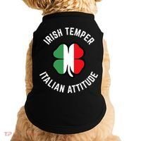 Irish Temperr With An Italian Attitude Clover St Patrick Day Doggie Tank thumb 0