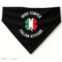 Irish Temperr With An Italian Attitude Clover St Patrick Day USA-Made Doggie Bandana thumb 0