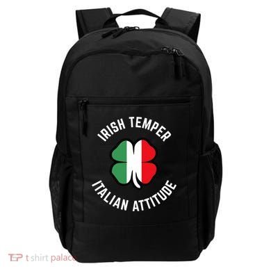 Irish Temperr With An Italian Attitude Clover St Patrick Day Backpack