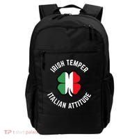 Irish Temperr With An Italian Attitude Clover St Patrick Day Backpack thumb 0