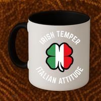 Irish Temperr With An Italian Attitude Clover St Patrick Day Coffee Mug thumb 2