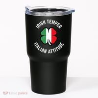 Irish Temperr With An Italian Attitude Clover St Patrick Day Tumbler thumb 0