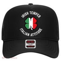 Irish Temperr With An Italian Attitude Clover St Patrick Day Hat thumb 0