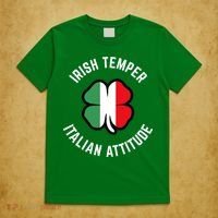 Irish Temperr With An Italian Attitude Clover St Patrick Day T-Shirt thumb 5