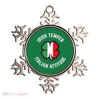 Irish Temperr With An Italian Attitude Clover St Patrick Day Ornament thumb 0