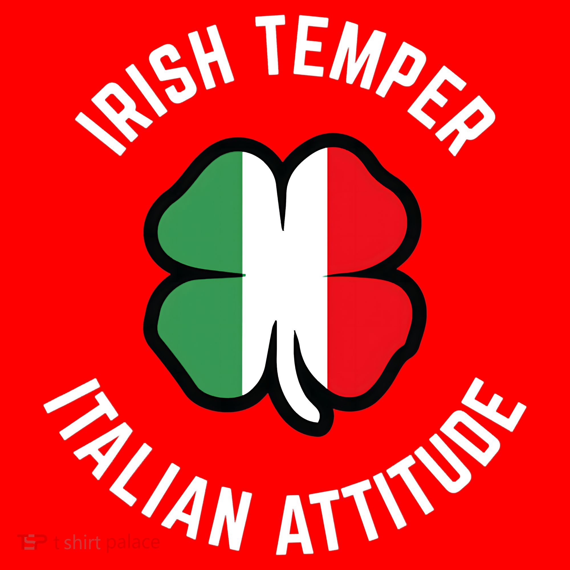 Irish Temperr With An Italian Attitude Clover St Patrick Day Santa Hat
