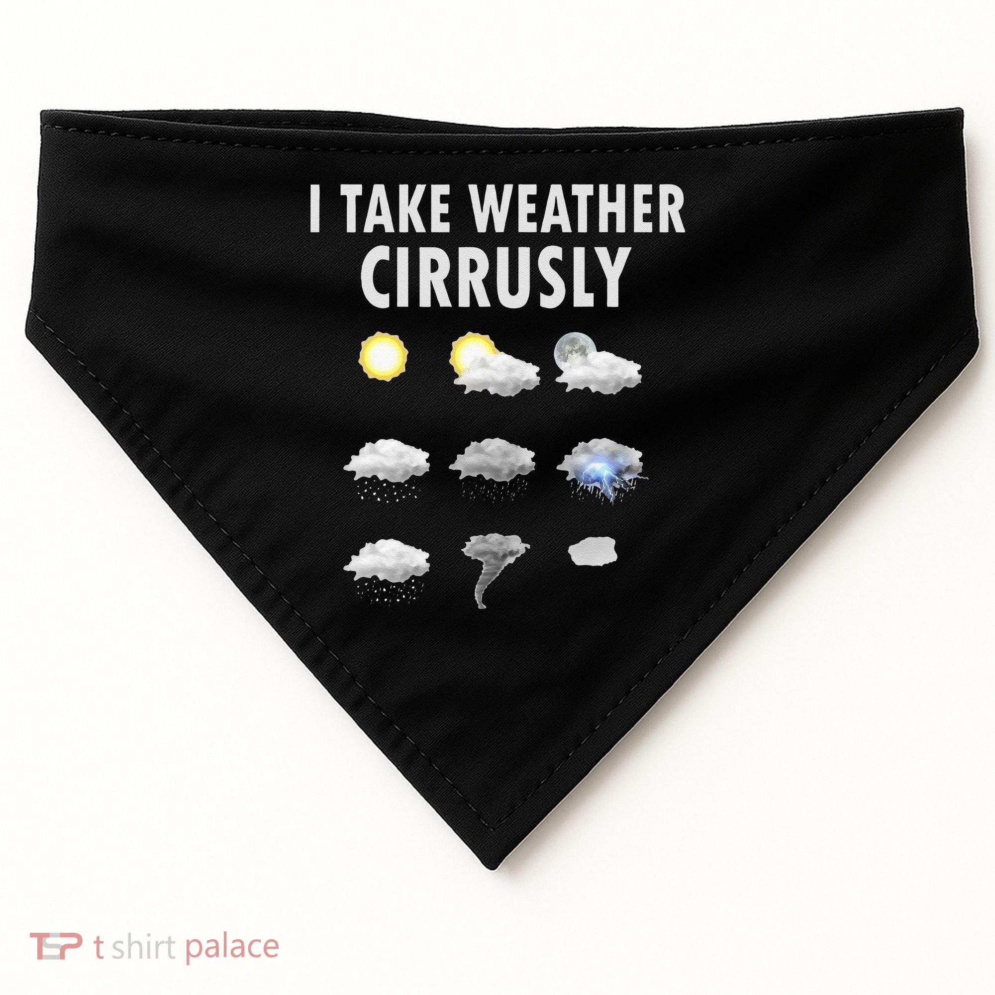 I Take Weather Cirrusly Meteorology Meteorologist USA-Made Doggie Bandana