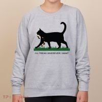 Ill Tread Wherever I Want Childless Cat Lady For Kamala Women's Sweatshirt thumb 0