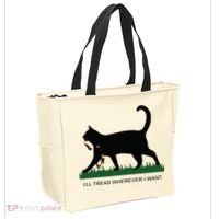 Ill Tread Wherever I Want Childless Cat Lady For Kamala Tote Bag thumb 2