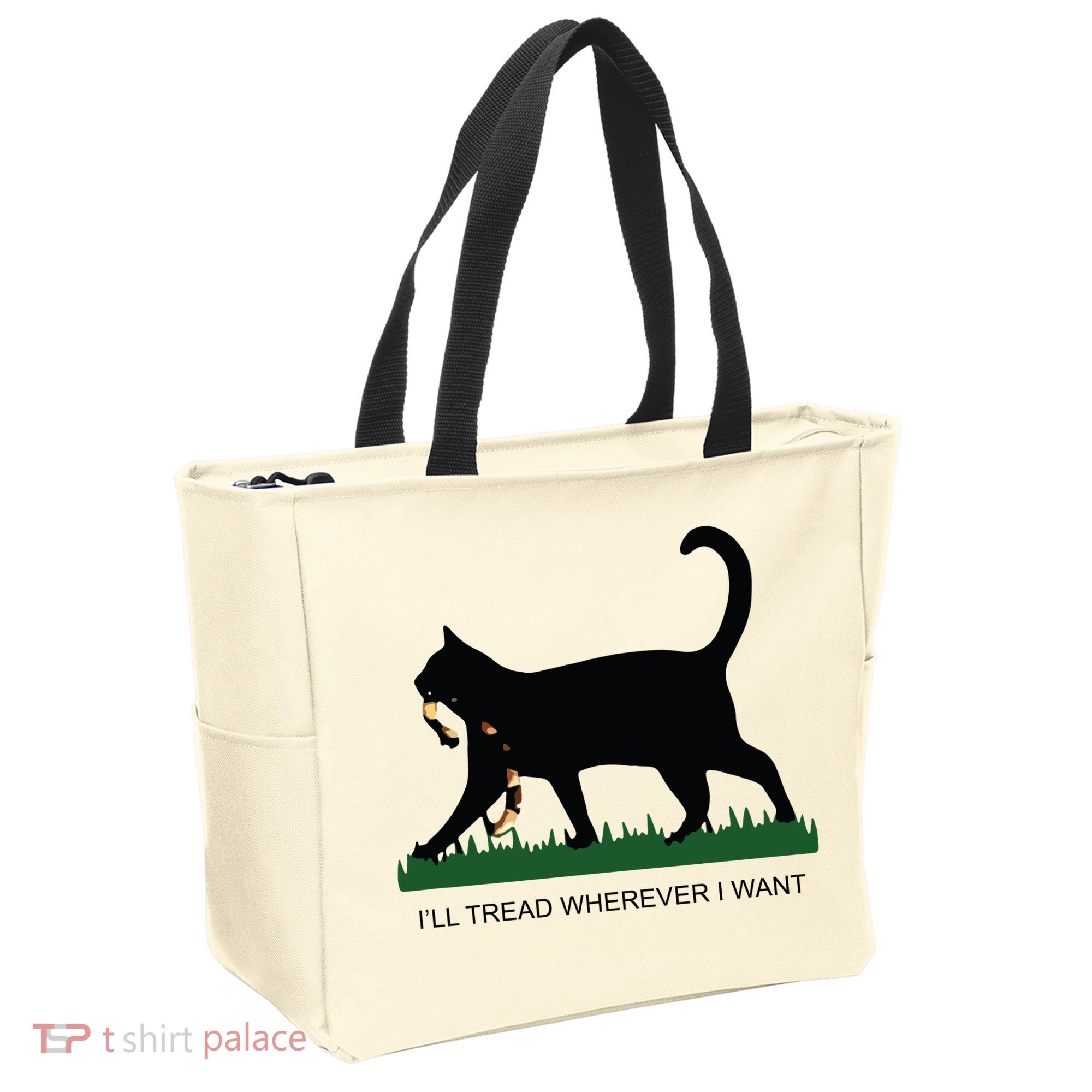 Ill Tread Wherever I Want Childless Cat Lady For Kamala Tote Bag