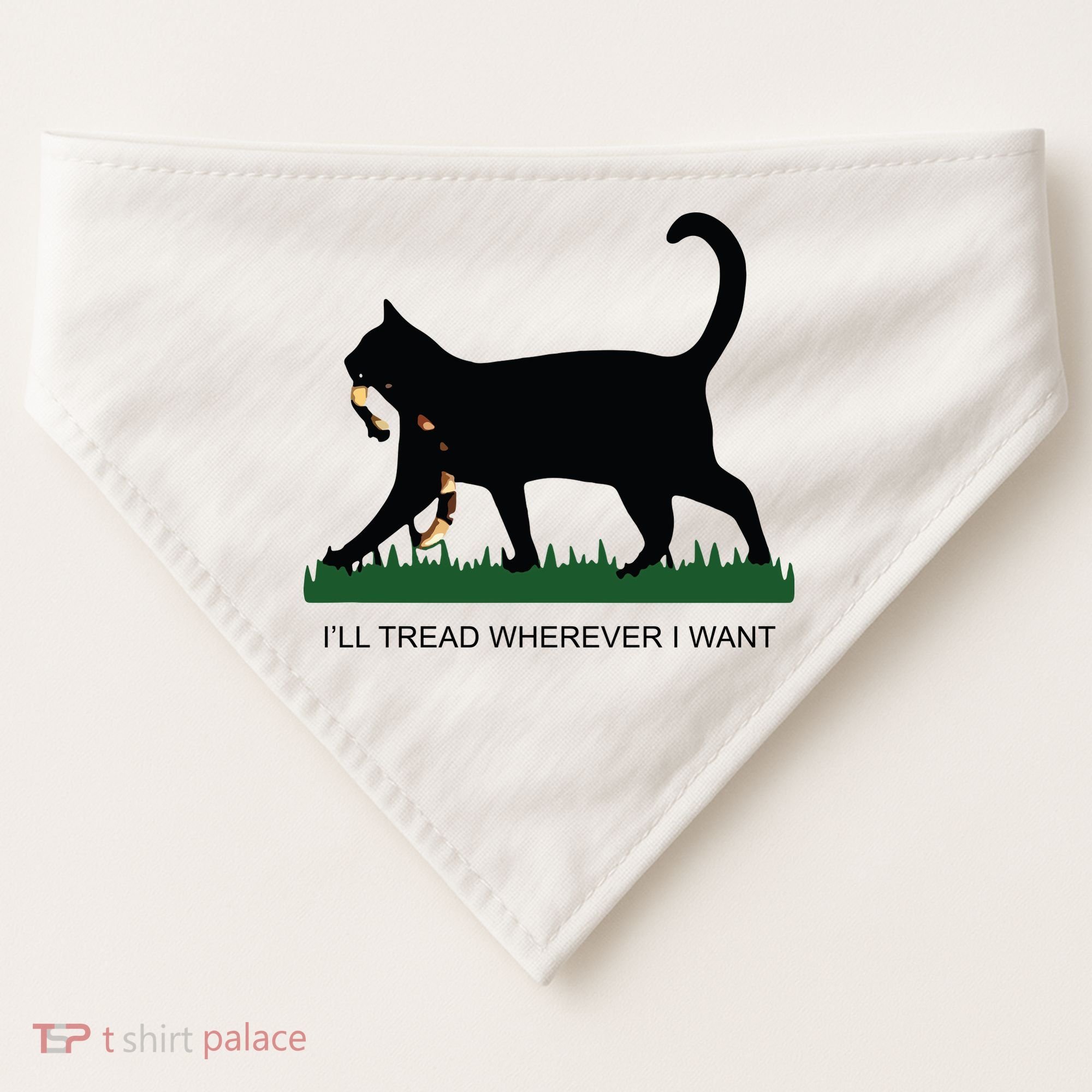 Ill Tread Wherever I Want Childless Cat Lady For Kamala USA-Made Doggie Bandana